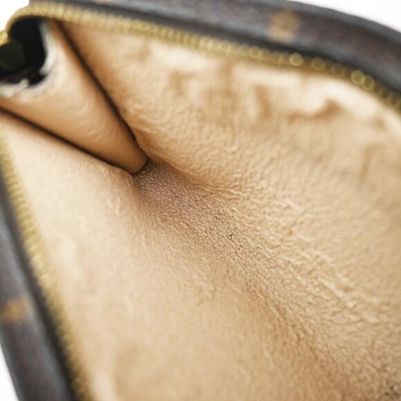 LOUIS VUITTON Logo BUCKET PM Pouch Bag Monogram Leather Brown France - Picture 12 of 14